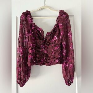 ASTR The Label Perkins Top in Fuchsia Burnout Floral